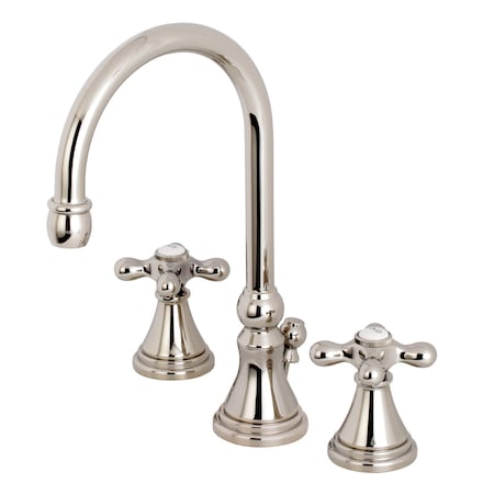 Kingston Brass 8" Widespread Bathroom Faucet, Polished Nickel KS2986AX